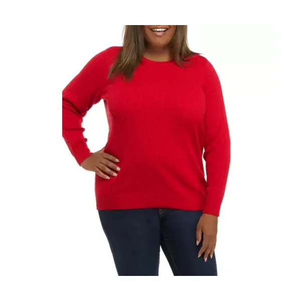 kim-rogers®-womens-plus-size-long-sleeve-cable-knit-sweater,-red,-1x/