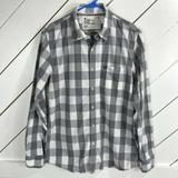 American Eagle Outfitters Shirts | Men's American Eagle Outfitters Gray Plaid Shirt Size M | Color: Gray/White | Size: M