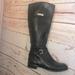 Coach Shoes | Coach Micha Black Leather High Riding Boots | Color: Black/Silver | Size: 6.5