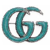 Gucci Jewelry | Gucci Gg Brooch | Color: Blue/Green | Size: Os