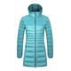 LucaSng Women's Long Down Jacket Ladies Jacket Lightweight Warm Hooded Puffer Jacket Windproof Insulated Coat Womens Winter Long Quilted Padded Slim Fit Outerwear (Blue with hat, 2XL)