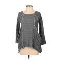 Kim & Cami Sweatshirt: Gray Color Block Tops - Women's Size Small