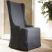 Padmas Plantation Atlantic Beach Wing Dining Chair - Charcoal Linen Wood/Upholstered in Brown | 47 H x 22.6 W x 28.3 D in | Wayfair ATL12-C44
