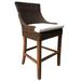 Bayou Breeze Outdoor Markley Barstool -Crocodile Rattan Wood/Wicker/Rattan in Brown/White | 43.7 H x 21.65 W x 24.5 D in | Wayfair