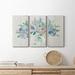 Winston Porter Sweet Summer - 3 Piece Wrapped Canvas Painting Set Canvas in Black/Blue/Green | 12 H x 24 W x 1 D in | Wayfair