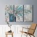 Winston Porter Eucalyptus - 3 Piece Wrapped Canvas Painting Set Canvas in Black/Blue/Green | 12 H x 24 W x 1 D in | Wayfair