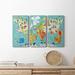 Zoomie Kids Children's World Map - 3 Piece Wrapped Canvas Graphic Art Canvas in Black/Blue/Green | 12 H x 24 W x 1 D in | Wayfair