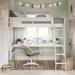 Everiz Twin Solid Wood Loft Bed w/ Built-in-Desk by Isabelle & Max™ kids Wood in White | 72 H x 63 W x 78.75 D in | Wayfair