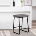 Latitude Run® Velmon Counter Stools Upholstered/Velvet/Metal in Gray | 26 H x 18.11 W x 16.53 D in | Wayfair BCB692BE7FD74E249A6E20526C1D5DA6