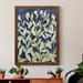 Red Barrel Studio® Indigo Blooming Night I - Picture Frame Painting on Canvas in Black/Blue/Green | 44 H x 31 W x 1 D in | Wayfair