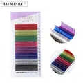 Liminry – Extensions de cils colorés arc-en-ciel 8 couleurs 16 lignes qualité supérieure en