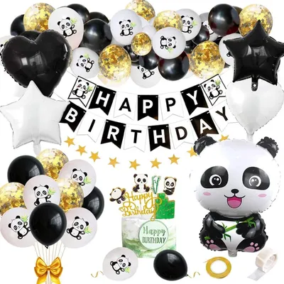 Ballon de décoration d'anniversaire de Panda Décorations de fête d'anniversaire pour garçons et
