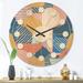 Designart 'Modern geometric shapes pattern' Mid-Century Modern Wood Wall Clock