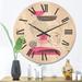 Designart 'One Line Portrait of Afro American Women I' Modern Wood Wall Clock