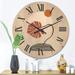 Designart 'Tropical Palm Leaf & Abstract Geometry Shapes III' Modern Wood Wall Clock