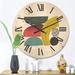 Designart 'Colorful Geometric Abstract Art Collage II' Modern Wood Wall Clock