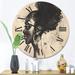 Designart 'Monochrome Portrait of African American Woman I' Modern Wood Wall Clock