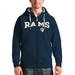 Men's Antigua Navy Los Angeles Rams Wordmark Victory Full-Zip Hoodie