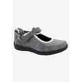 Wide Width Women's Buttercup Mary Jane Flat by Drew in Grey Mesh Combo (Size 10 1/2 W)