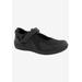 Extra Wide Width Women's Buttercup Mary Jane Flat by Drew in Black Black Stretch (Size 7 WW)