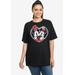 Plus Size Women's Disney Mickey and Minnie Mouse Heart Hugs Short Sleeve T-Shirt by Disney in Black (Size 1X (14-16))