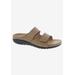 Extra Wide Width Women's Cruize Footbed Sandal by Drew in Rose Gold Leather (Size 12 WW)