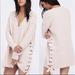 Free People Sweaters | Free People Large Ballet Pink Heart It Laces Sweater/Sweater Dress Orig $148 | Color: Cream/Pink | Size: L