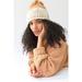 Free People Accessories | Free People Cozy Up Color Block Pom Beanie In Oat & Camel | Color: Red | Size: Os