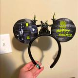 Disney Accessories | 2021 Disney Parks Exclusive Haunted Mansion 999 Haunts Halloween Mouse Ears | Color: Black/Green | Size: Os