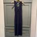 Free People Dresses | Free People Navy Midi Dress With Cut Out Sz Xs | Color: Blue/Gray | Size: Xs