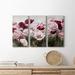 Winston Porter Royal Poppy Field - 3 Piece Wrapped Canvas Painting Set Canvas in White | 36 H x 72 W x 1 D in | Wayfair