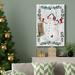 The Holiday Aisle® Folk Snowman Forest II Premium Gallery Wrapped Canvas - Ready To Hang Canvas in Black/Blue/Green | 12 H x 8 W x 1 D in | Wayfair