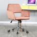 Everly Quinn Home Office Ergonomic Task Chair Upholstered in Red/Pink/Brown | 35.6 H x 18.8 W x 17.7 D in | Wayfair