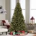 The Holiday Aisle® 7Ft Artificial Christmas Tree Holiday Season Xmas Pine Tree W/600 Lights, Stand, Metal in Green/White | 52 W in | Wayfair