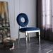 Willa Arlo™ Interiors Cantu Velvet Dining Chair Upholstered/Velvet in Gray/Blue | 35 H x 18 W x 23.5 D in | Wayfair