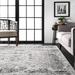 White 24 x 0.32 in Area Rug - World Menagerie Fullwood Power Loom Traditional Faded Medallion Gray Rug | 24 W x 0.32 D in | Wayfair