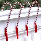 The Holiday Aisle® Candy Cane Classic Rope Stocking Holder Polyester in Red/White | 9.7 H x 1.5 W in | Wayfair 0E988F45981445B2B102C3FCD63E2C53