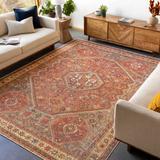 Leifear 2' x 2'11" Traditional Washable Updated Traditional Burnt Orange/Wheat/Brown/Mustard/Navy/Rust/Brick Red/Rust/Dark Red/Peach Washable Area Rug - Hauteloom