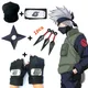 Gants de Cosplay Ninja pour enfants ensemble de masque avec bandeau Naruto Kakashi accessoires