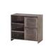 Barn Door 2 Drawer Chest with Shelves in Brushed Shadow