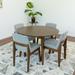 Helen Modern Solid Wood Walnut Dining Table and 4 Chairs Set in Grey