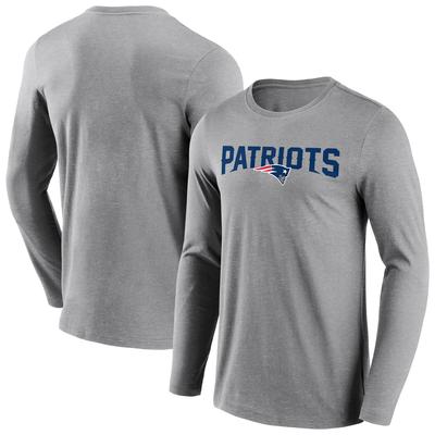 New England Patriots Langarm-T-Shirt mit neutraler Farbe und Wortmarke - Herren Image