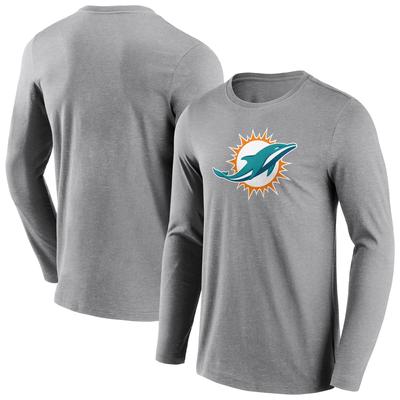Miami Dolphins Langarm-T-Shirt mit neutralem Farblogo - Herren Image
