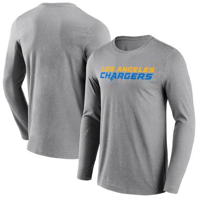 Los Angeles Chargers Langarm-T-Shirt mit neutraler Farbe und Wortmarke - Herren Image