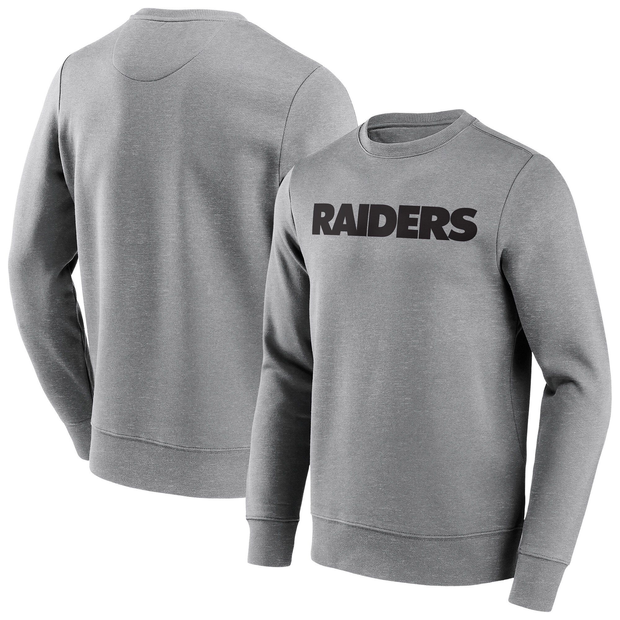 Las Vegas Raiders Rundhals-Sweatshirt mit neutraler Farbe und Wortmarke - Herren Image