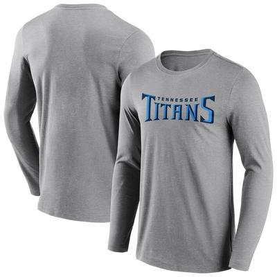 Tennessee Titans Langarm-T-Shirt mit neutraler Farbe und Wortmarke - Herren Image