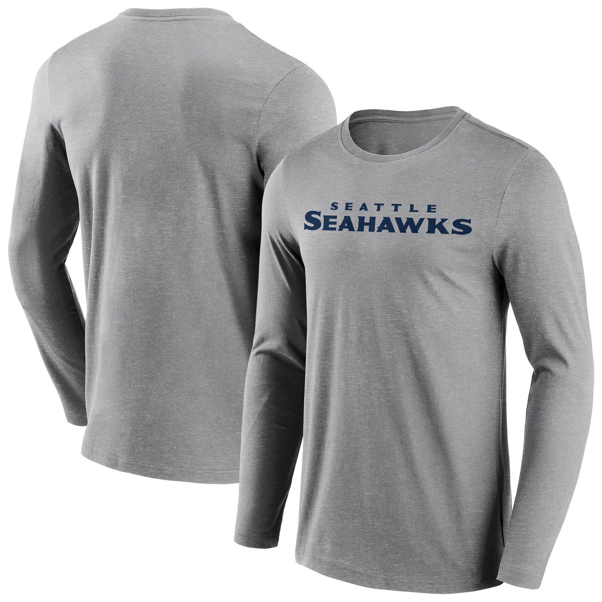 Seattle Seahawks Langarm-T-Shirt mit neutraler Farbe und Wortmarke - Herren Image