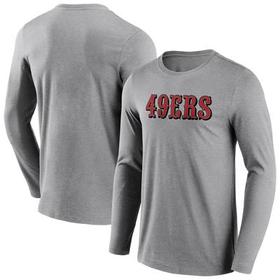 San Francisco 49ers Langarm-T-Shirt mit neutraler Farbe und Wortmarke - Herren Image