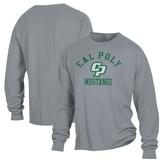 Men's ComfortWash Gray Cal Poly Mustangs Arch Logo Garment Dyed Long Sleeve T-Shirt