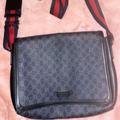 Gucci Bags | Gucci Web Strap Flap Messenger Bag Gg Coated Canvas Medium | Color: Black | Size: Medium Bag